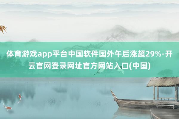 体育游戏app平台中国软件国外午后涨超29%-开云官网登录网址官方网站入口(中国)