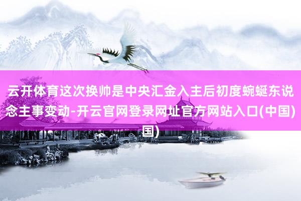 云开体育这次换帅是中央汇金入主后初度蜿蜒东说念主事变动-开云官网登录网址官方网站入口(中国)
