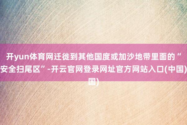 开yun体育网迁徙到其他国度或加沙地带里面的“安全扫尾区”-开云官网登录网址官方网站入口(中国)