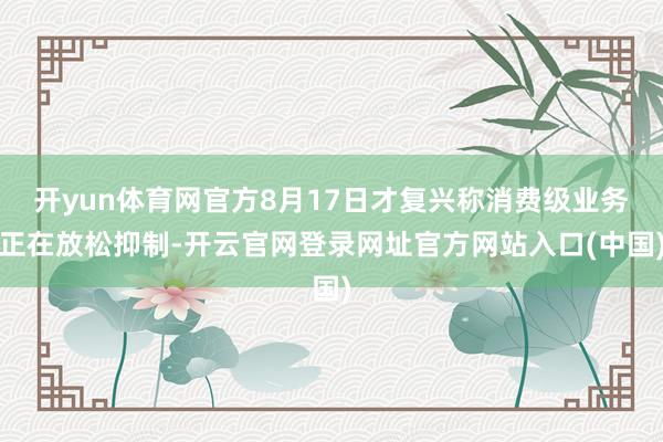 开yun体育网官方8月17日才复兴称消费级业务正在放松抑制-开云官网登录网址官方网站入口(中国)